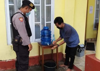 Polsek Seruyan Hilir Lakukan Giat Rutin Prokes 3M