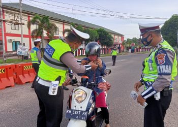 Satlantas Polres Seruyan Himbau Warga Untuk Gunakan Masker
