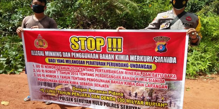 Polsek Seruyan Hulu Terus Imbau Warga Cegah Illegal Mining