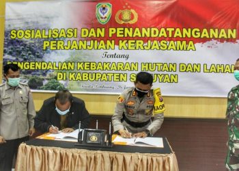 Bupati dan Kapolres Seruyan Tandatangani Kerjasama Pengendalian Karhutla