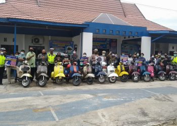 Satlantas Polres Seruyan Ajak Komunitas Motor Tertib Berlalu Lintas dan Tertib Prokes Covid-19