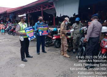 Satlantas Polres Seruyan Himbau Masyarakat Terapkan Prokes Covid-19