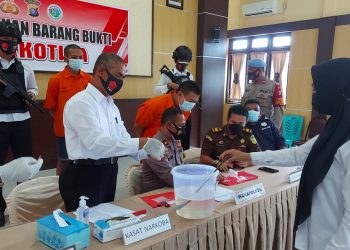 Sat Resnarkoba Polres Seruyan Gelar Pemusnahan Barang Bukti Sabu