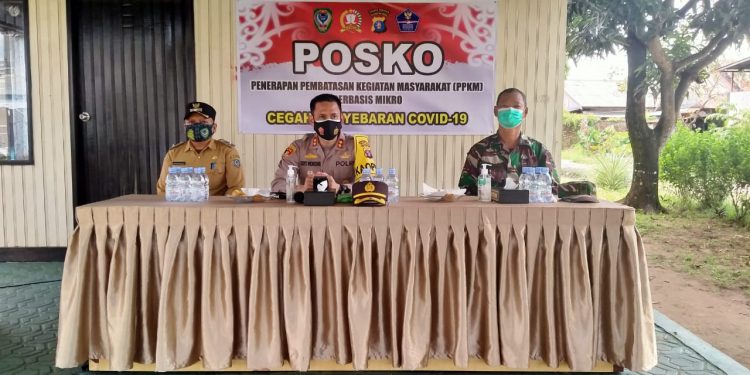 Kapolres Seruyan Laksanakan Video Confrence Lounching Posko PPKM Berbasis Mikro
