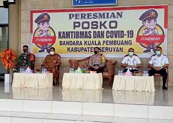 Kapolres Seruyan Launching Posko Kamtibmas dan Covid-19 Bandara Kuala Pembuang