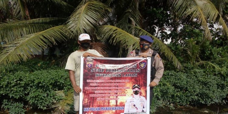 Satpolairud Polres Seruyan Tingkatkan Patroli dan Sosialisasi Karhutla