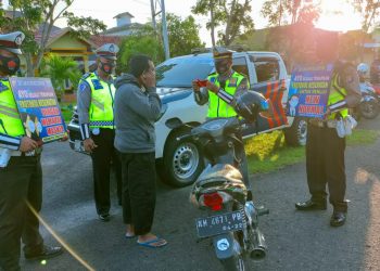 Satlantas Polres Seruyan Himbau Masyarakat Peduli Covid 19