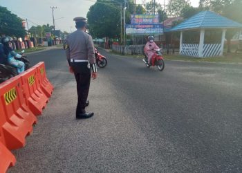 Satlantas Rutin Atur Arus Lalin di Kota Kuala Pembuang