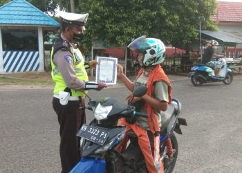 Sat Lantas Polres Seruyan Cegah Karhutla dengan Sosialisasi Maklumat Kapolda Kalteng
