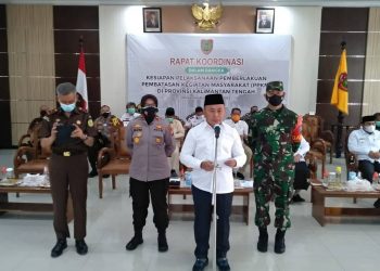 Gubernur Sugianto Sabran Lounching PPKM Berbasis Mikro Secara Virtual