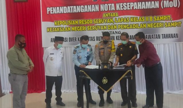 Polres Seruyan Tandatangani MoU Antisipasi Over Kapasitas Rutan
