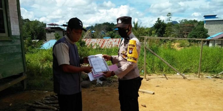 Polsek Seruyan Hulu Sosialisasikan dana Sebarkan Maklumat Kapolda Kalteng