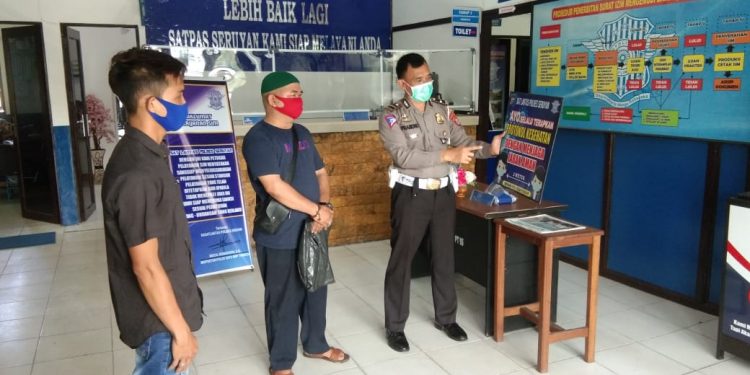 Sat Lantas Polres Seruyan Sosialisasi Prokes Cegah Covid-19 di Kuala Pembuang