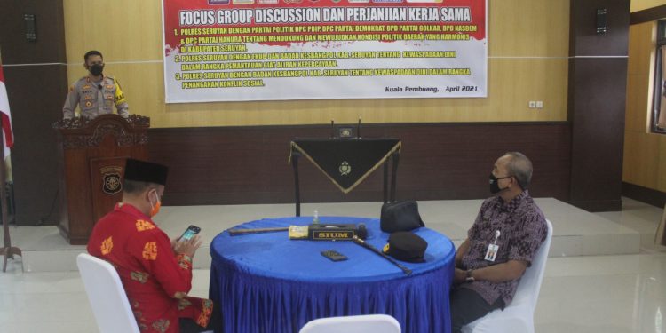 Tangkal Radikalisme, Polres Seruyan Gelar FGD dengan Parpol dan Ormas