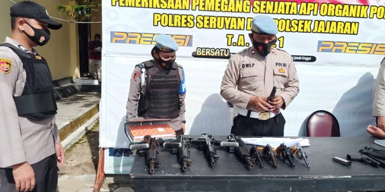 Sipropam Polres Seruyan Periksa Senpi Dinas