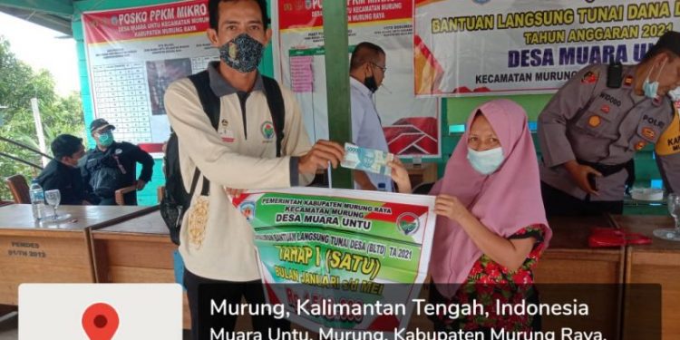 Pemdes Muara Untu Salurkan BLT-DD Kepada 126 PKM