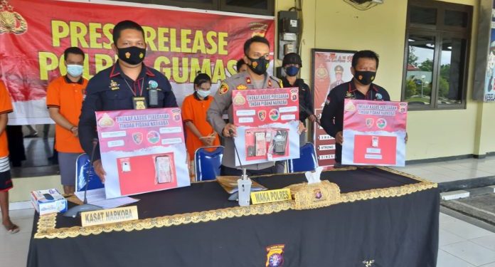 Satresnarkoba Polres Gumas Tangkap 3 Pelaku Narkoba