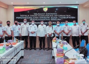 Dinas Kominfosantik Kalteng Menggelar Rapat Sinkronisasi Data Blank Spot
