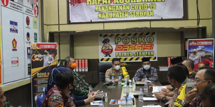 Kapolres Seruyan Pimpin Rakor Pengendalian Covid-19 dan Optimalisasi Vaksinasi