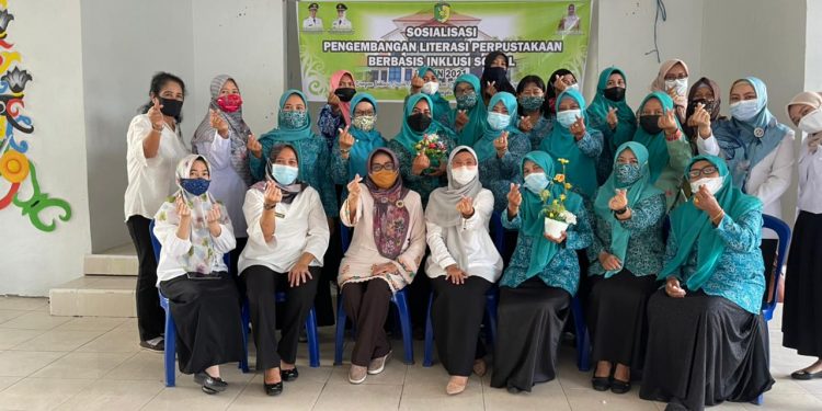 PKK Kalampangan-Dispursip Sosialisasikan Pengembangan Literasi Perpustakaan Berbasis Inklusi Sosial