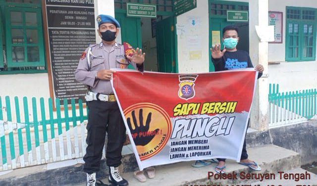 Polsek Seruyan Tengah Gencar Laksanakan Sosialisasi Saber Pungli