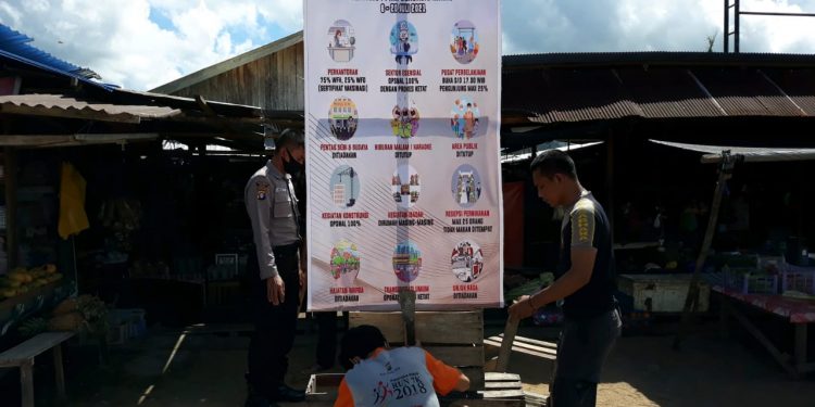Tindak Lanjuti Instruksi Gubernur Kalteng, Polsek Hanau Pasang Spanduk