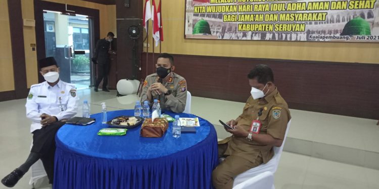 Kapolres Seruyan Ikuti Focus Group Discussion (FGD) Prokes Jelang Idul Adha