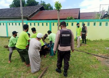Personil Polres Seruyan Laksanakan Pengamanan Pemotongan Hewan Kurban