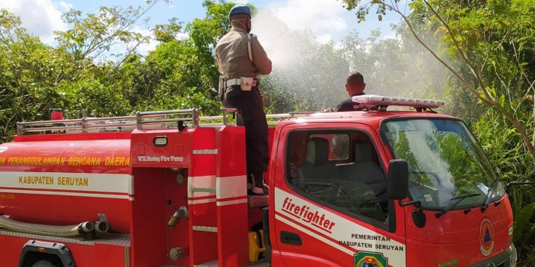 Personil Polsek Seruyan Hilir Lakukan Pendinginan di Wilayah Rawan Karhutla