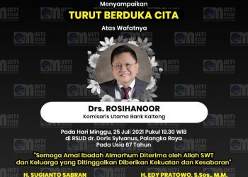 Komisaris PT Bank Kalteng Tutup Usia