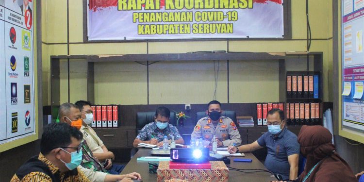 Kapolres Seruyan Koordinasi Pengamanan Covid-19 Kabupaten Seruyan