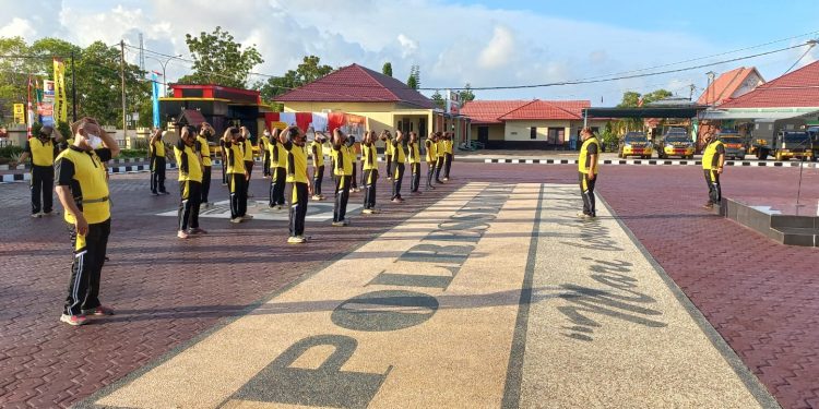 Tingkatkan Imunitas Tubuh Polres Seruyan Laksanakan Olahraga Bersama