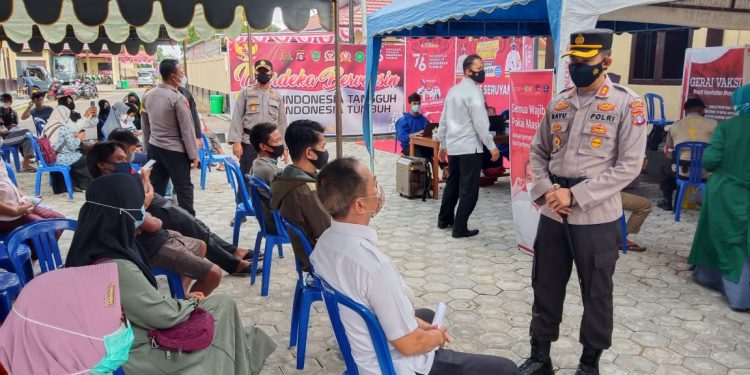 Kapolres Seruyan Cek Kegiatan Vaksinasi di Gerai Presisi Polres Seruyan
