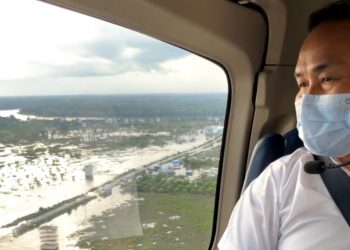Gubernur Kalteng Pantau Banjir di Katingan Melalui Udara