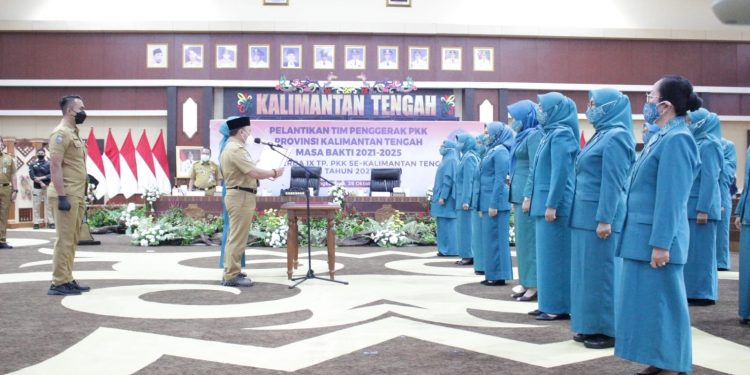Gubernur Kalteng Lantik Pengurus TP-PKK Masa Bakti 2021-2025