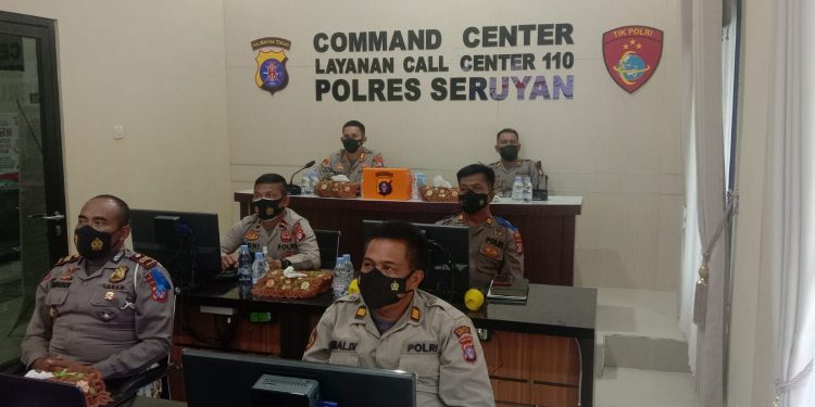 Kapolres Beserta PJU Ikuti  Vicon Kapolri Tentang Situasi Kamtibmas Terkini