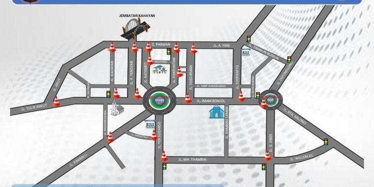 Antisipasi Kerumunan Massa, Sejumlah Ruas Jalan di Palangka Raya Disekat