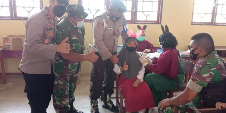 Minimalisir Penyebaran Covid-19, Polisi Amankan Vaksinasi Anak