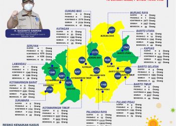 4 Kabupaten di Kalteng Dilaporkan Tidak Ada Kasus Konfirmasi Positif Covid-19