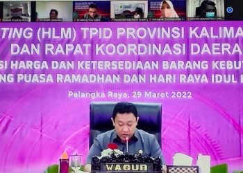 Wagub Kalteng H. Edy Pratowo Pimpin Rapat High Level Meeting TPID dan HKBN Ramadhan dan Idul Fitri 1443 Hijriah