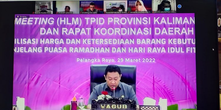 Wagub Kalteng H. Edy Pratowo Pimpin Rapat High Level Meeting TPID dan HKBN Ramadhan dan Idul Fitri 1443 Hijriah