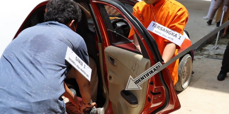 Polresta Palangka Raya Gelar Rekonstruksi Pembunuhan di Bukit Pinang
