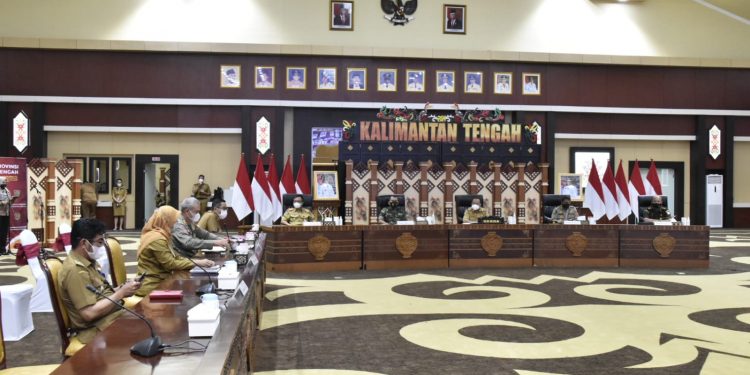 Arahan Gubernur Melalui Pj. Sekda Nuryakin Pada Rakor Percepatan Vaksin dan Booster Covid-19