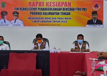 Kepala Pelaksana BPBPK Falery Tuwan Pimpin Rapat Kesiapan TRC PB Kalteng Hadapi Bencana Pada Masa Libur Lebaran Tahun 2022