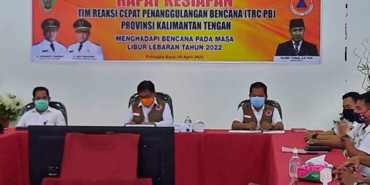 Kepala Pelaksana BPBPK Falery Tuwan Pimpin Rapat Kesiapan TRC PB Kalteng Hadapi Bencana Pada Masa Libur Lebaran Tahun 2022