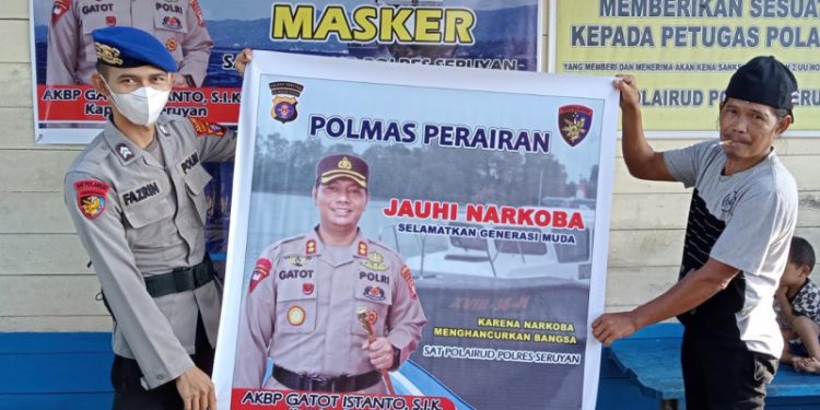 Satpolairud Polres Seruyan Himbau Masyarakat Hindari Narkoba