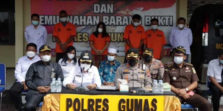Polres Gunung Mas Musnahkan Barang Bukti Sabu
