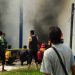 Studio TVRI Kalteng yang Sedang Direhab Terbakar