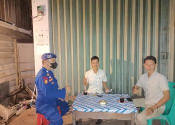 Satpolairud Polres Seruyan Laksanakan Himbauan Prokes Covid-19