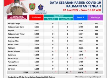 Kasus Konfirmasi Positif Covid-19 di Kalteng Terus Melandai